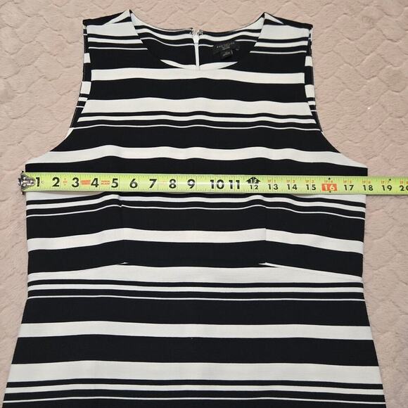 Ann Taylor Factory Petite Black & White Striped Sleeveless Dress, Size 12P - Picture 3 of 8